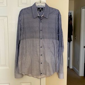 Mens Buttercloth dress shirt - blue pattern - size XL